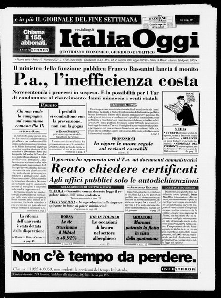 Italia oggi : quotidiano di economia finanza e politica